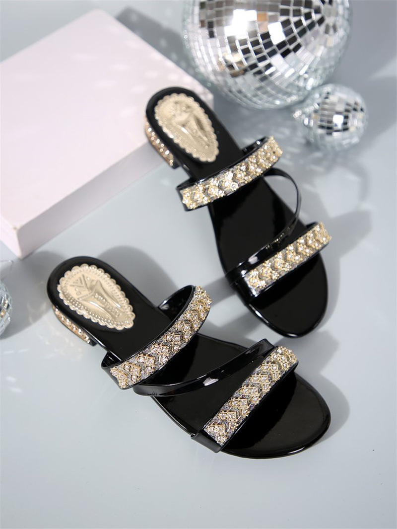 2026 Women's Shoes Fashion Rhinestone Outer Wear Women's Word Sandals Summer New Casual Slippers_vogvips.com