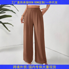 アマゾンは国境を越えて欧米の爆発的なワイドパンツ女性ファッション夏の新型が痩せている感じのカジュアルなズボン8087
