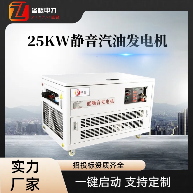 泽腾电力25KW低噪音汽油发电机 SH35000E  水冷双缸静音手/电启动