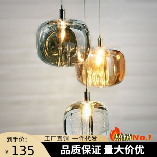 北欧现代简约餐厅床头吊灯卧室酒吧咖啡厅样板间设计师玻璃小吊灯-阿里巴巴