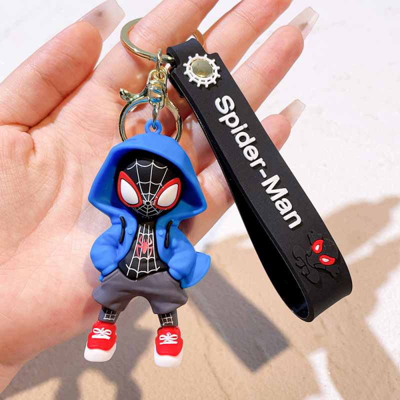 50種類の漫画マーベルスパイダーマンシリコンキーホルダーpvcペンダントバッグ車のキーペンダントギフト卸売|undefined