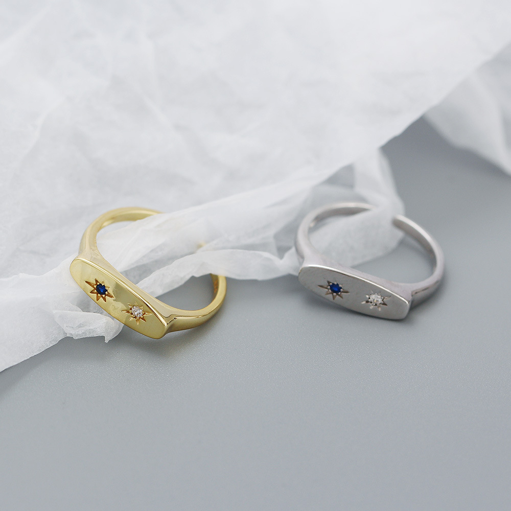 Rings Classification Silver Zircon Star Rings