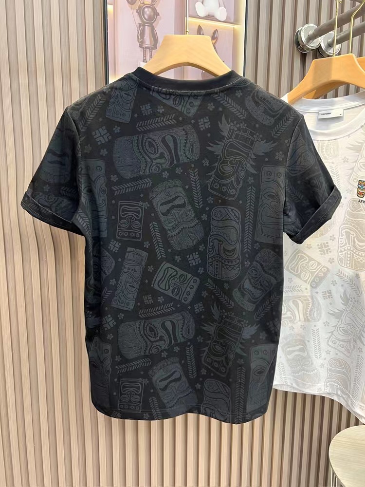 Short sleeved T-shirt, men's full body printed trendy brand slim fit embroidered cotton t-shirt, youth high-end 2023_voghion.com