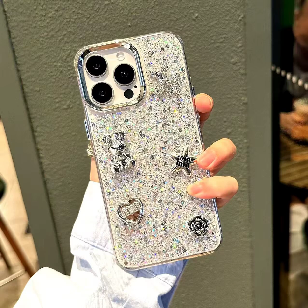 Клей-глянец пудра подходит для чехла OPPORENO14 мобильного телефона VIVOX200 трехмерный медвежонок любовь Y300PRO мягкий A5