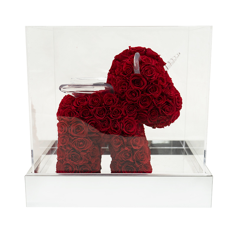 Flor eterna unicornio Rosa Hortensia flor seca regalo creativo al por mayor para la novia