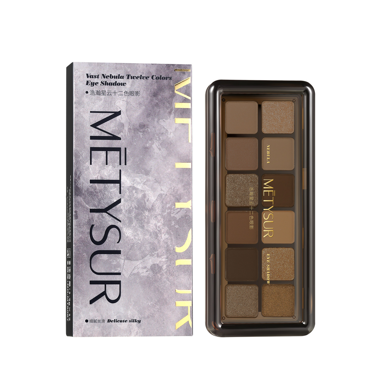 Meilixiu vasta nebulosa sombra de ojos de doce colores mate Placa de reparación de flash fino maquillaje Reparación de maquillaje Placa de sombra de ojos