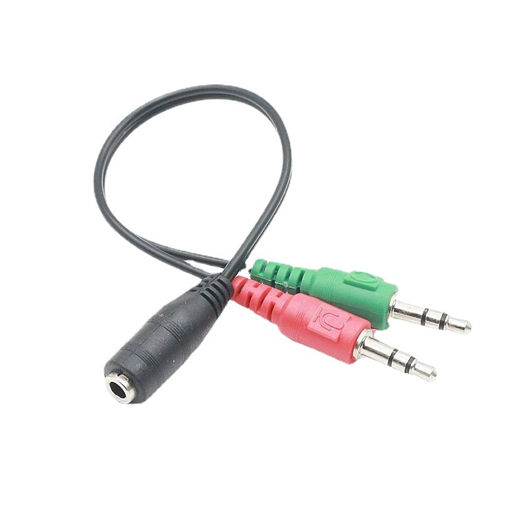 3.5mm One Minute Two Audio Cable Single Hole Computer Headset Adapter...