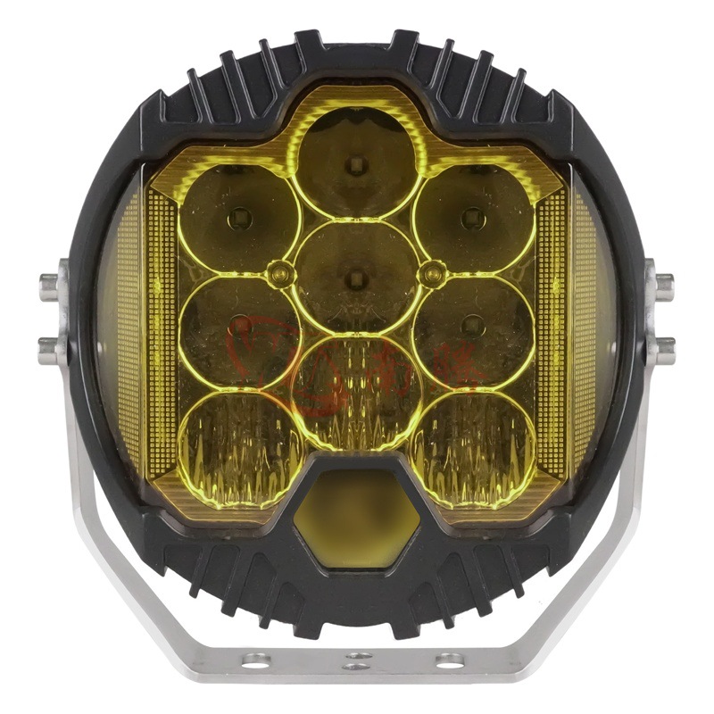 Luz de trabajo Wrangler de 7 pulgadas y 90W con iluminación de tres lados, luz LED todoterreno para automóvil con alto brillo, foco modificado.