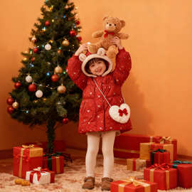 童装女童冬装外套女宝儿童棉服外套冬宝宝夹棉棉花内胆袄子上衣厚