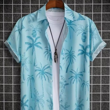 Summer New 3D Printed Men's Summer Hawaiian Beach Shirt Outdoor Party Breathable Short Sleeve Street Clothing
