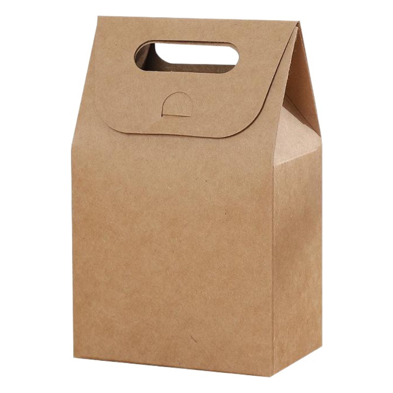 Blanco grueso papel Kraft bolsa de papel portátil embalaje para hornear dulces caja de embalaje de alimentos Caja de galletas de nougat