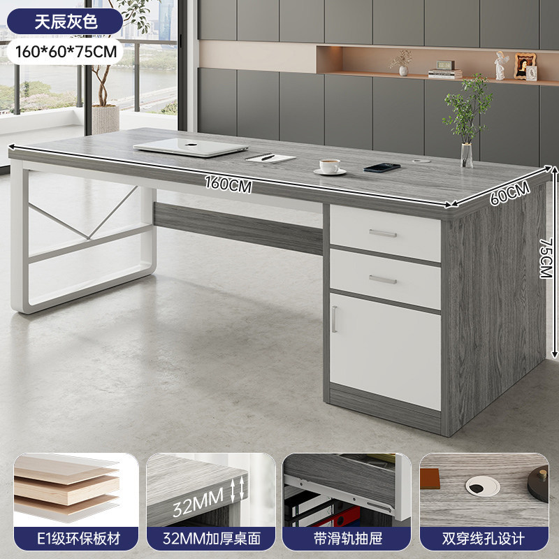 Mesa de estudio de acero, escritorio de escritorio para estudiantes, escritorio de computadora para el hogar, escritorio de trabajo, dormitorio simple con cajón, escritorio de oficina