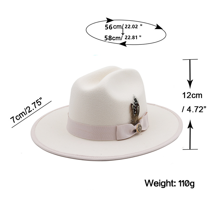 Unisex Mode Einfarbig Nähen Flache Traufen Fedora-hut display picture 1