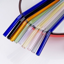 简约彩色透明玻璃吸管 直口斜口吸管 家用高硼硅玻璃奶茶果汁吸管