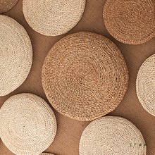 蒲团坐垫榻榻米坐垫日式蒲垫地垫禅修圆形打坐冥想垫草编地上地板