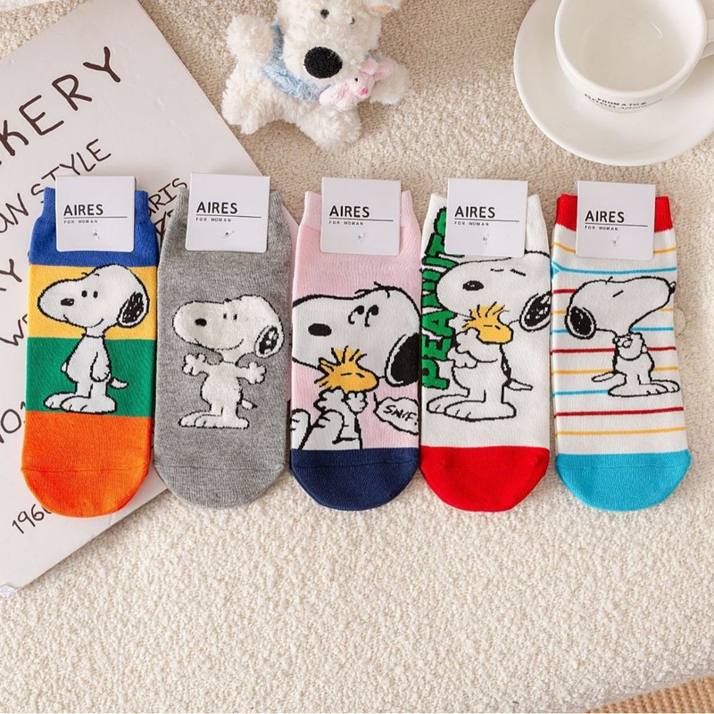 Foreign Trade New Socks Female Puppy Cartoon Boat Socks Xiaoxin Summer Socks Personalized Ladies College Style Women's Socks Wholesale