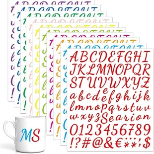 10 sheets/pack DIY English Alphanumeric Symbols Gold and Silver Card Stickers Cartoon Decoration Gift Box Series Label Stickers