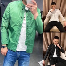 欧货春夏薄款唐装防晒衣夹克男网红同款痞帅修身时尚百搭唐装外衣
