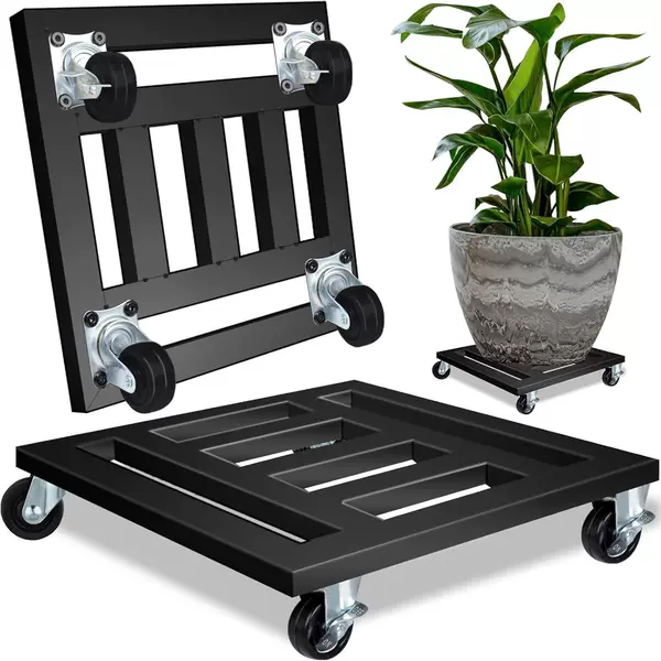 Amazon Cross-Border Movable Flower Stand Flower Pot Potted Green Plant Base with Wheels Bracket