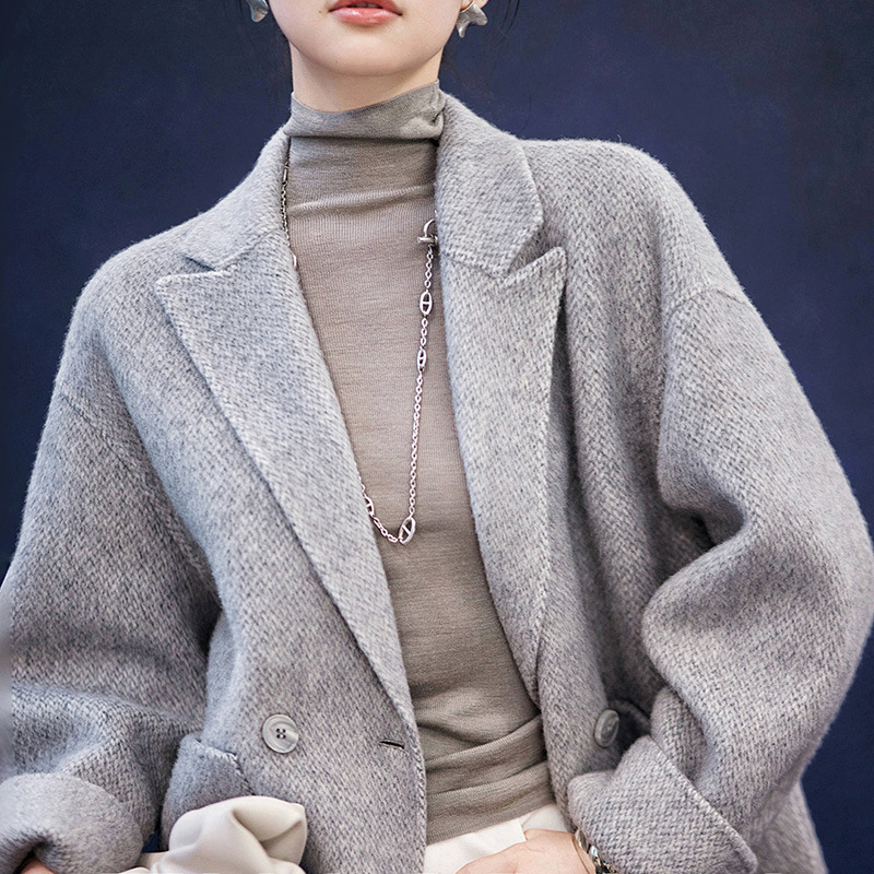 Baby Camel Short Coat, Simple Loose Silhouette Coat, 2026 New H-Shaped Suit Coat, Women's Spring Outerwear