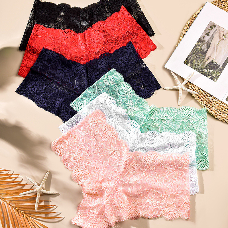 Mujeres de tamaño grande sexy encaje plano calzoncillos de cintura alta sexy trozos translúcidos 280 jin transfronterizos al por mayor