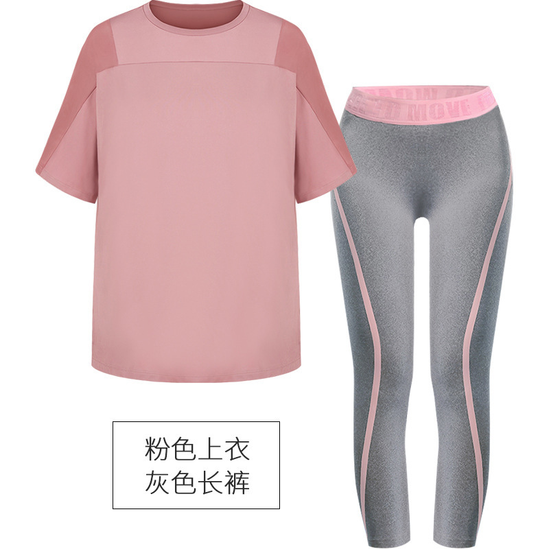 Yoga Clothing Women's plus size Loose Gym Quick-drying Clothing Fat MM200 Jin Morning Running suit Summer Running Clothing