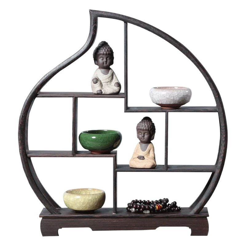 Куриное крыло Деревянная антикварная стойка в форме персика Шкаф Duobao для культурной игровой стойки Деревянные ремесла Стойка для украшения из цельного дерева в китайском стиле