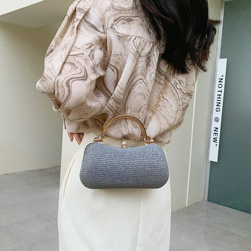 2024 New Trendy Women's Handbag with Exquisite Texture, Simple Evening Bag, Stylish Chain Single Shoulder Crossbody Bag for Women