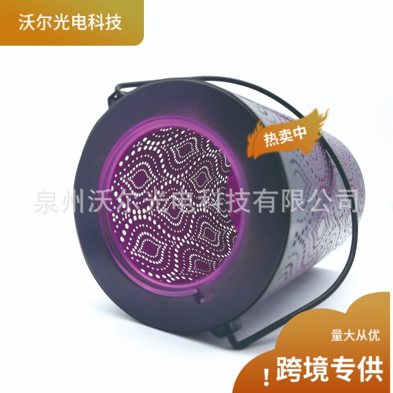 亚马逊 热销楼兰之光镂空太阳能直筒灯笼 庭院装饰灯草坪灯挂树灯