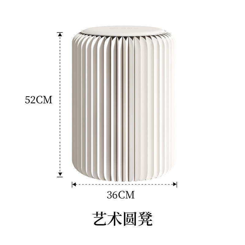 現物卸売り円柱折り畳み腰掛け家庭用純色折り畳み可能携帯収納ネット赤円形児童腰掛け|undefined