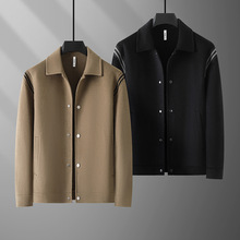 胖佬2025年秋冬新款男士加肥加大码短款翻领毛呢外套男双面呢夹克