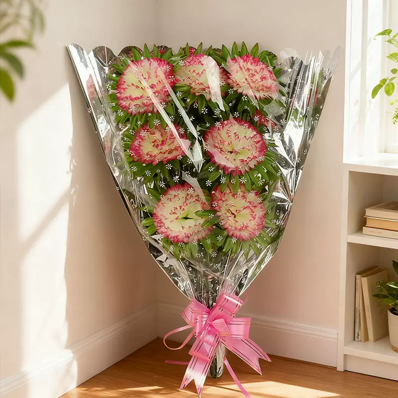 照屏仿真批发清明花束丁香假花清明节用品仿真七头丁香手捧花