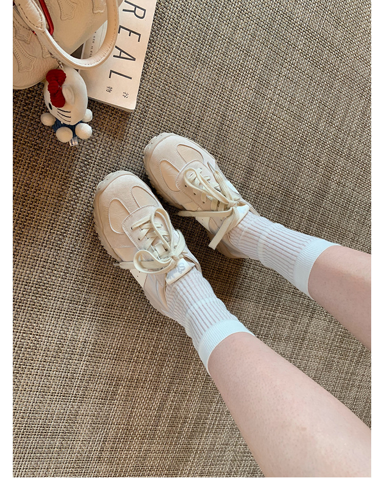 7cm de altura de piel de vaca, zapatos deportivos casuales, zapatos de entrenamiento para mujeres invisibles, piernas de tracción, cordones de cabeza redonda, zapatos de entrenamiento