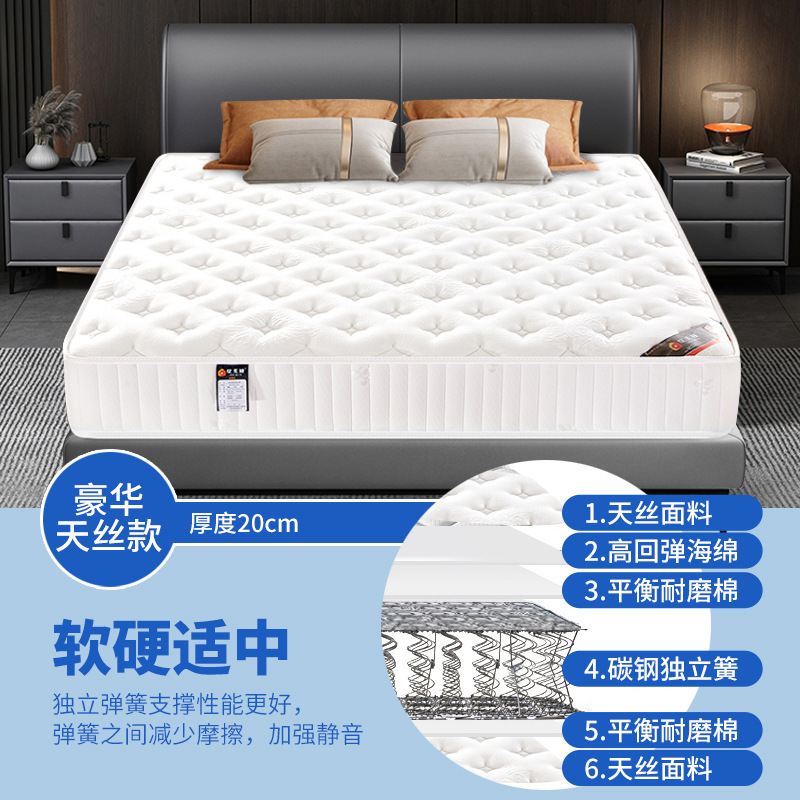 席梦思床垫软硬两用20cm厚1.8米1.5m家用宿舍经济型独立弹簧床垫|undefined