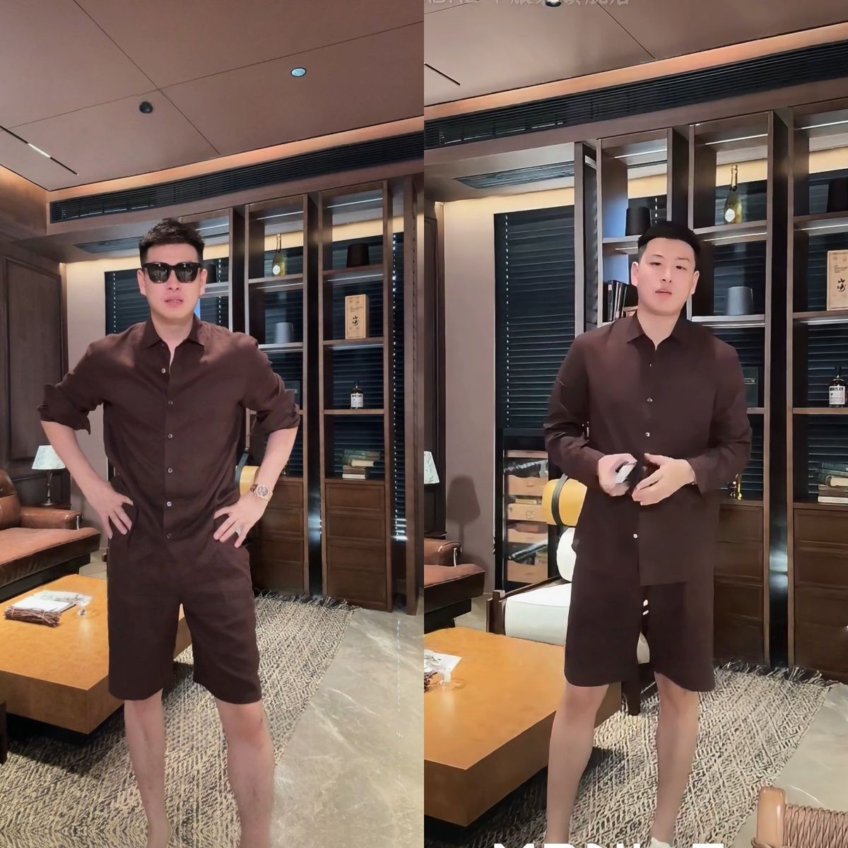 Summer New Wide-Style High-End Light Luxury Old Money Style Relaxed Lapel Breathable T-Shirt Shirt Short-Sleeved Suit Men's Clothing