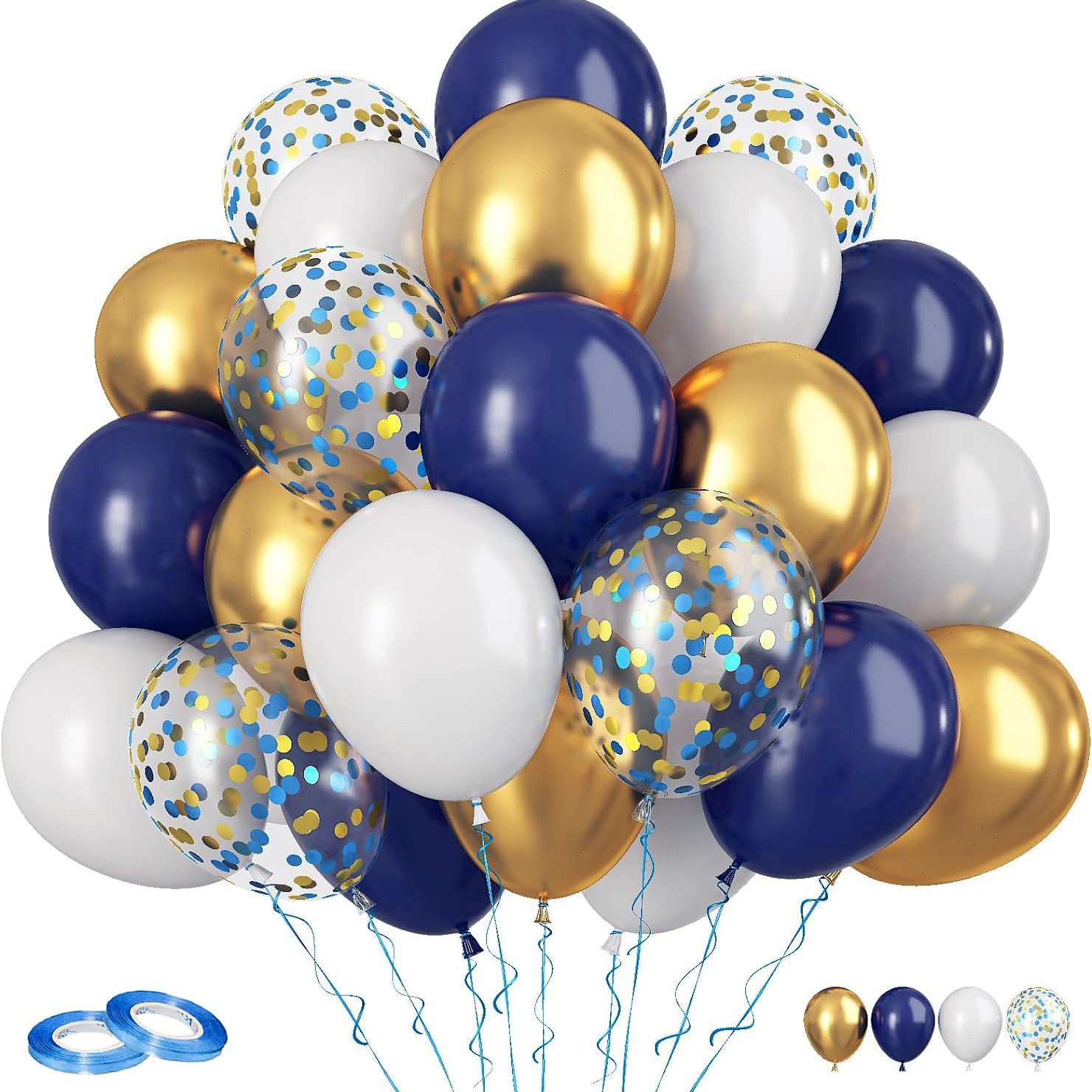30pcs Night Blue Gold Set para enviar cinta