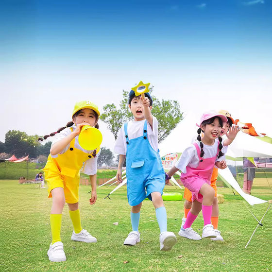 Children's Children's Strap Shorts Candy Color suit Summer Primary School Children's Kindergarten Chorus Dance Clothes Performance Clothes
