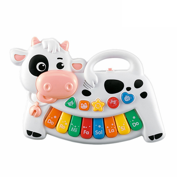 婴儿卡通大象动物音乐电子琴乐器玩具 手指探索训练带灯光音乐
