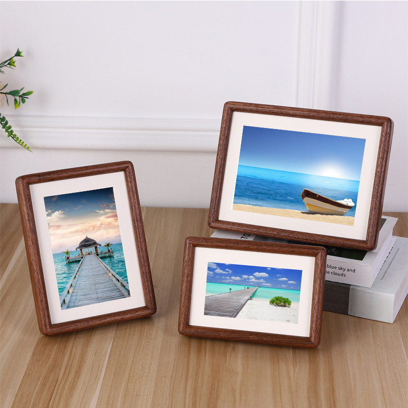 Solid wood photo frame decoration black walnut mortise picture frame certificate wedding photo wooden photo frame wholesale Solid wood photo frame decoration black walnut mortise picture frame certificate wedding photo wooden photo frame wholesale