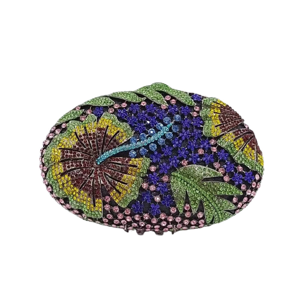 Flower rhinestone clutch bag cross-border perforado con diamantes bolsa de cena bolsa de fiesta de mano bolsa de diamantes
