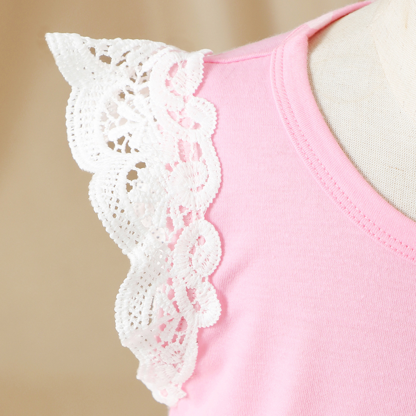 Romántico de manga de vuelo Flor de manga corta costura vestido de malla vestido de princesa vestido de hadas versátil fiesta de cumpleaños