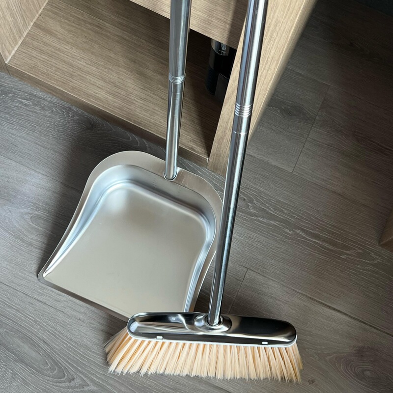 Stainless Steel Broom suit Two-piece Dustpan Household Sweeping Broom Dormitory Broom Garbage Shovel Combination Extras Thick Stainless Steel Broom suit Two-piece Dustpan Household Sweeping Broom Dormitory Broom Garbage Shovel Combination Extras Thick