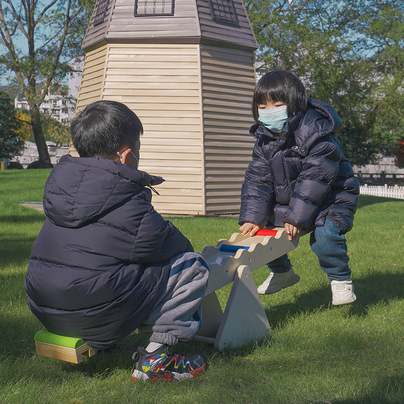 Balancín para niños Tabla de equilibrio de madera equipo de entrenamiento sensorial kindergarten bebé balancín Juguetes de entretenimiento