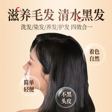 【代理可议价】靓染染发膏一梳植物不伤发盖白染发梳染发剂