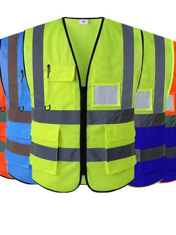 Multi-Bolsillo chaleco reflectante ropa reflectante conducción construcción saneamiento deber tráfico equitación ropa de seguridad