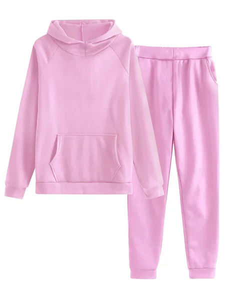 Cross-Border Hooded Sweatshirt Casual Pants Suit Autumn and Winter High-End Fashion Velvet Thickened High Collar Suit Two-Piece Set