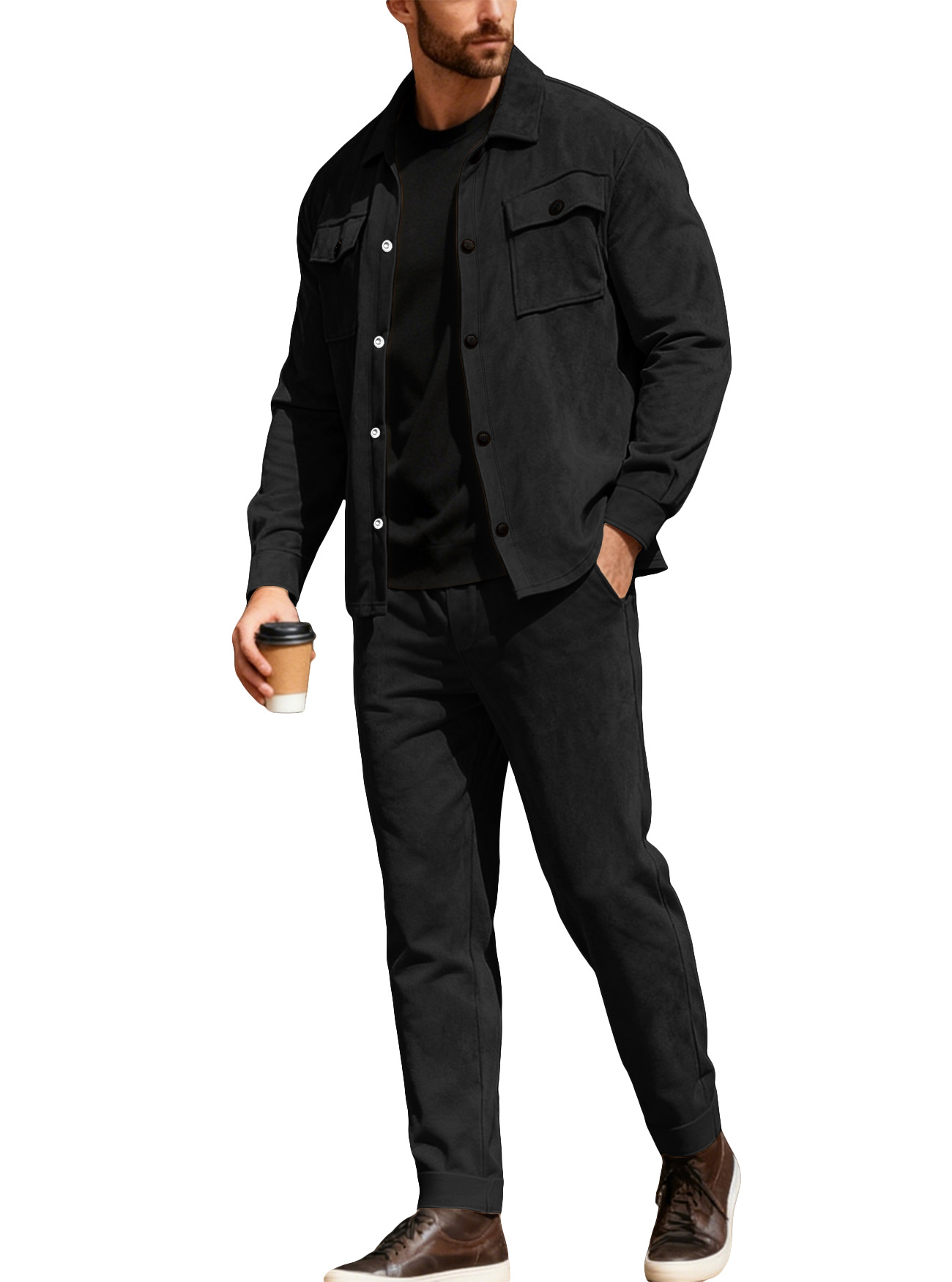 26 transfronterizos Europa y América Amazon hombre ropa de vestir primavera y otoño deportes casuales de peluche chaqueta de correa de negocios pantalones