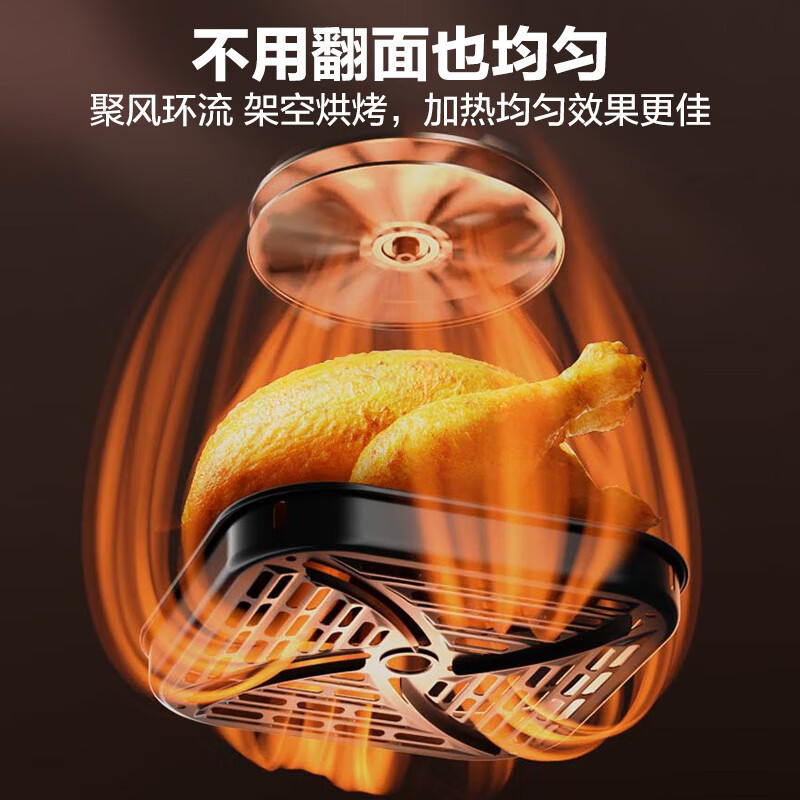 苏泊尔新款空气炸锅家用低脂免翻面6L大容量全自动可视大功率|undefined