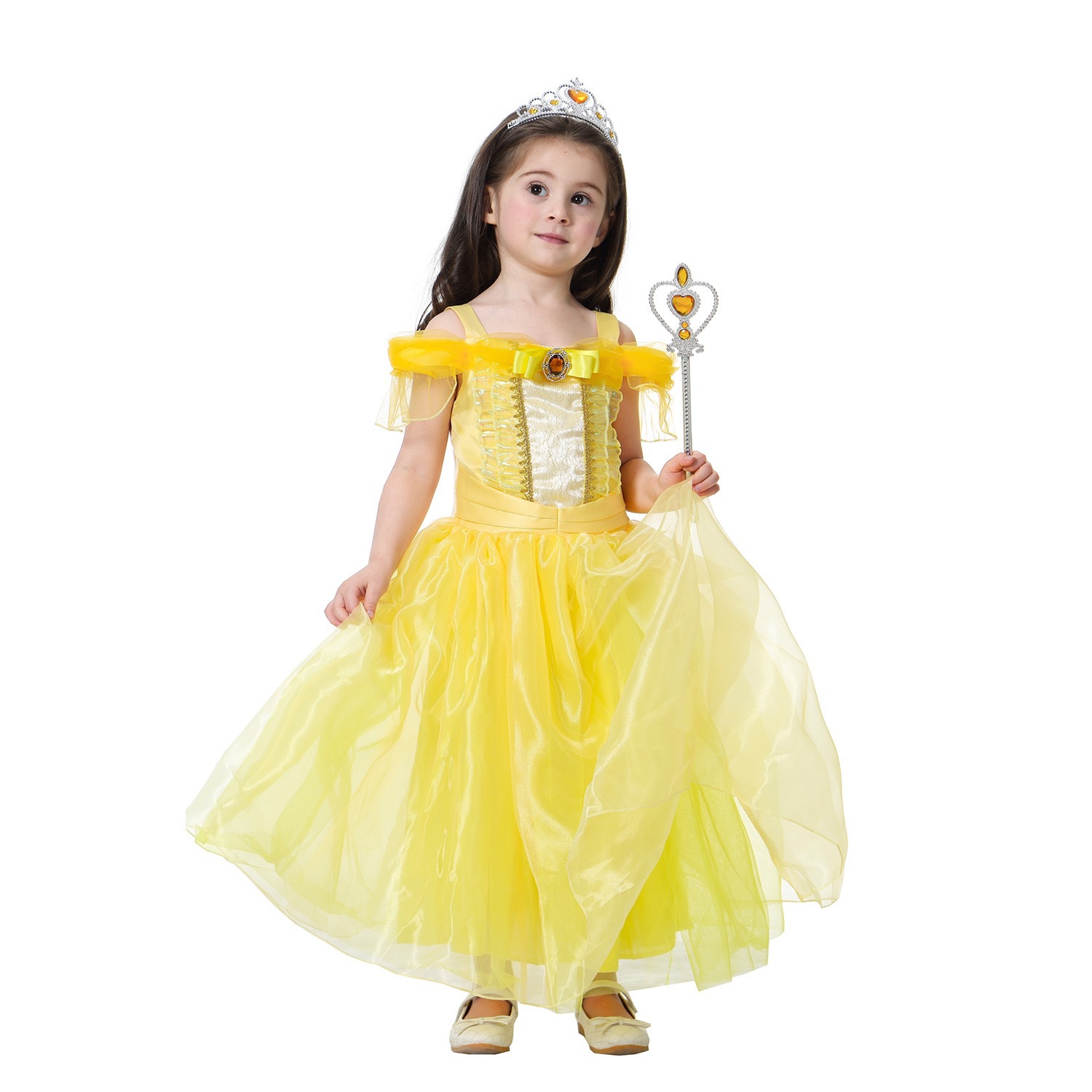 Niñas traje de Halloween Belle princesa vestido de campana belleza y bestia vestido