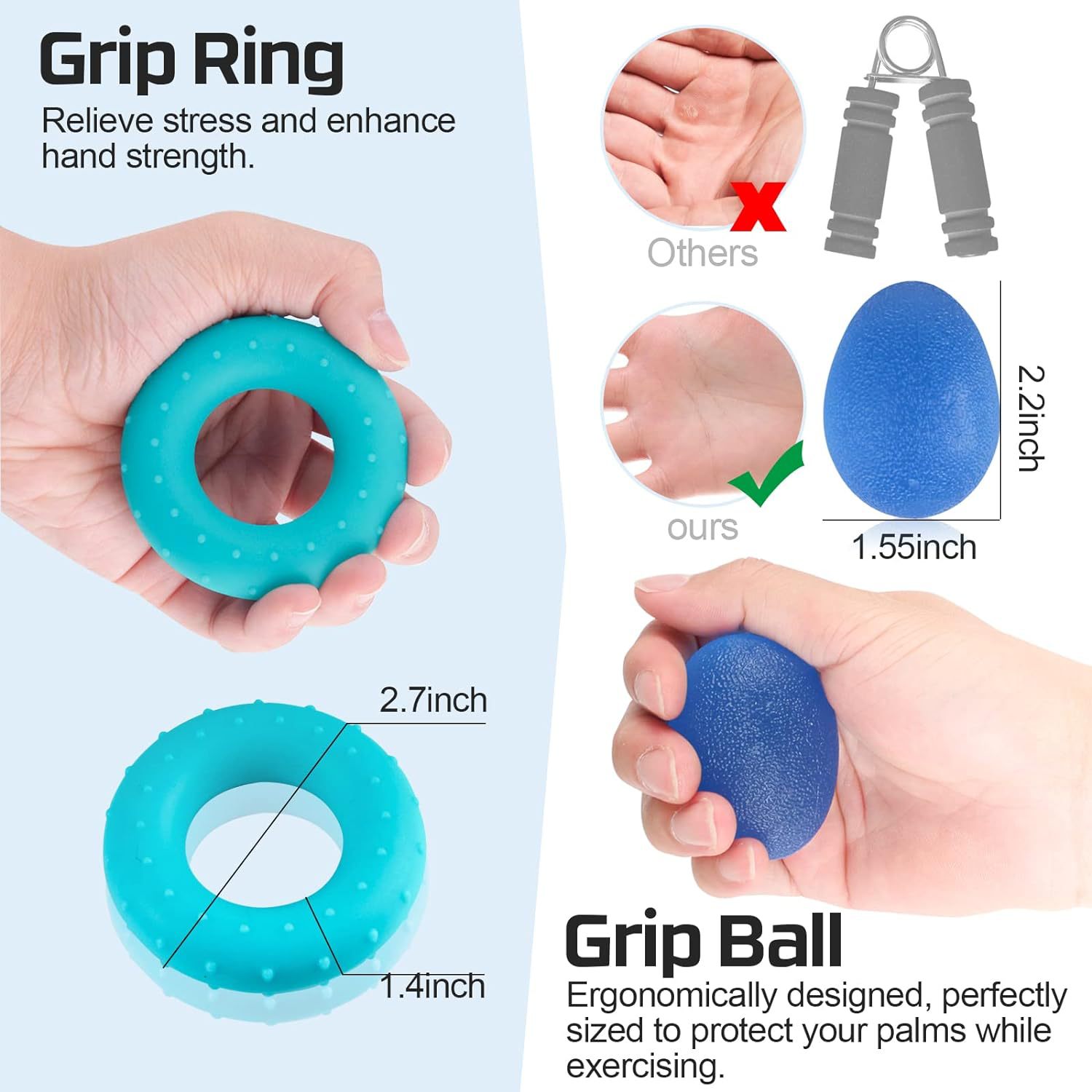 Transfronterizo tipo A de espuma de dos colores agarre de silicona bola de agarre de entrenamiento de piano dedo de entrenamiento de dedo de cinco piezas